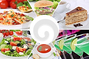 Food and drink menu eating collection collage beverages drinks m