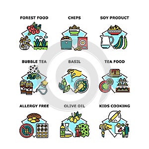 Food And Drink Set Icons Vector Illustrations