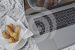 Delicious appetizers to stay at home, typical Venezuelan tequeÃÂ±os, cheese fingers. Work and rich food photo