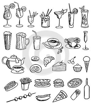 Food and drink vector set