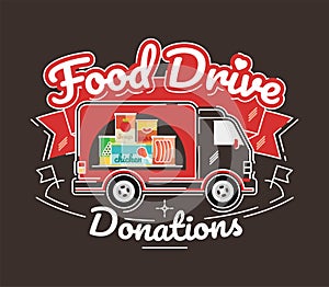 Food Drive charity movement, vector illustration photo