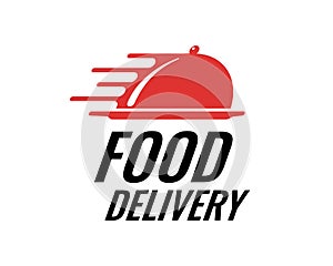 Food fast delivery brand logo concept for restaurant catering service company. Express cafe business logotype vector