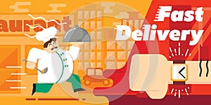 Food fast delivery design, vector illustration