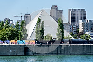 Food festival and port activity in Montreal