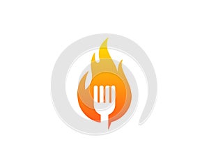 Food Fire Flame Icon Logo Design Element