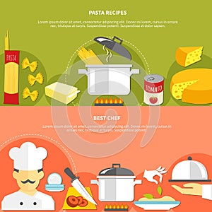 Food Flat Horizontal Banners