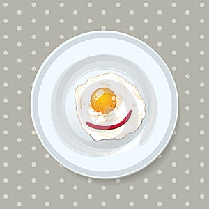 Food of Fried egg served on a plate