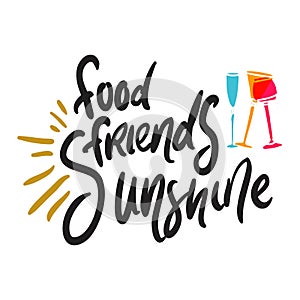 food friends sunshine hand lettering for your design