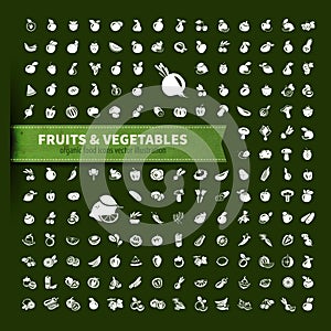 Food. fruit and vegetables icon set