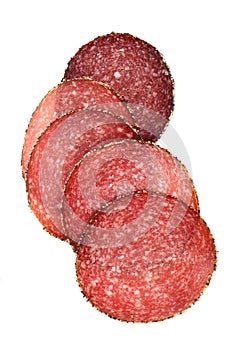 Food - german pepper salami sausage sliced