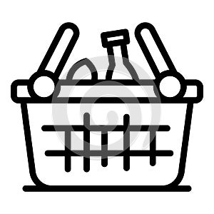 Food hamper icon, outline style
