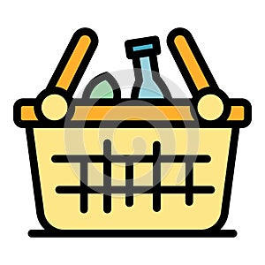 Food hamper icon vector flat