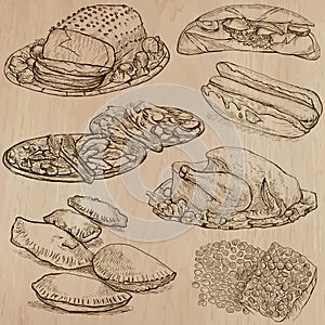 Food - hand drawn vector pack.
