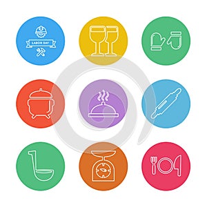 food, health , healthy , meal , drinks , eps icons set vector