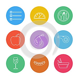 food, health , nutrious , healthy , eps icons set vector