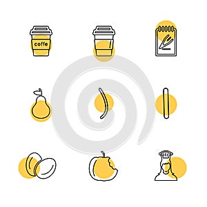 food, health , nutrious , healthy , eps icons set vector