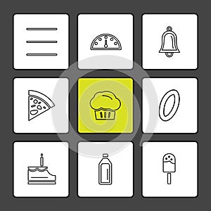 food, health , nutrious , healthy , eps icons set vector