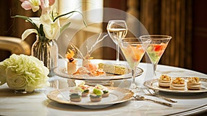 Food, hospitality and room service, starter appetisers as exquisite cuisine in hotel restaurant a la carte menu, culinary art and