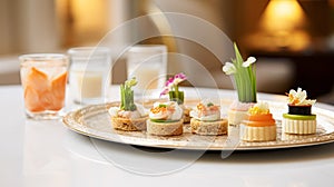 Food, hospitality and room service, starter appetisers as exquisite cuisine in hotel restaurant a la carte menu, culinary art and