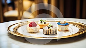 Food, hospitality and room service, starter appetisers as exquisite cuisine in hotel restaurant a la carte menu, culinary art and