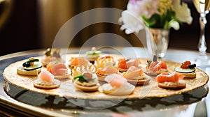 Food, hospitality and room service, starter appetisers as exquisite cuisine in hotel restaurant a la carte menu, culinary art and