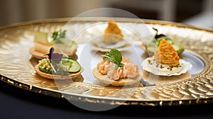 Food, hospitality and room service, starter appetisers as exquisite cuisine in hotel restaurant a la carte menu, culinary art and