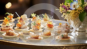 Food, hospitality and room service, starter appetisers as exquisite cuisine in hotel restaurant a la carte menu, culinary art and