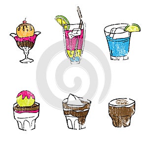 Food icecreams and drinks