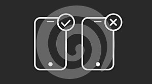 Mobile or Smartphone Icon Set. Vector flat editable black and white