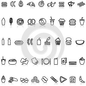 Food icons. Food and Drink line icon set.
