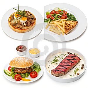Food images for any restaurant isolated on white background photo
