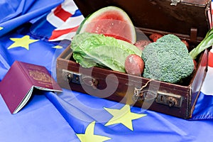 Food import concept for brexit laws and legislation on importing food from European Union