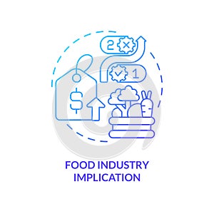 Food industry implication blue gradient concept icon photo