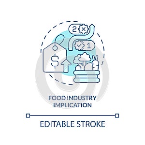 Food industry implication turquoise concept icon