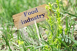 Food industry wooden sign