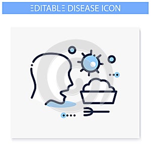 Food infection line icon. Editable illustration