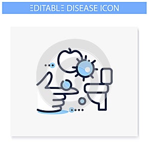 Food infection line icon. Editable illustration