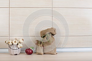 Food ingredients on countertop