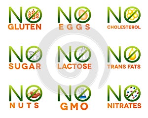 Food intolerance icons