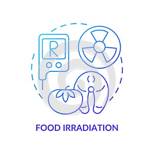 Food irradiation blue gradient concept icon photo
