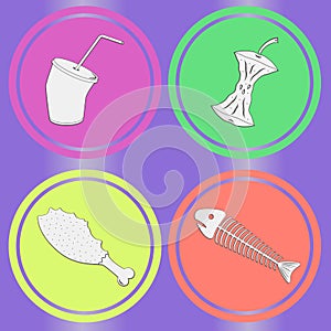 Food leavings grunge seamless