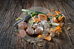 Food leftovers ready to compost