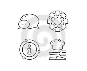 Food line icon. Cooking chef sign. Fork, knife. Vector