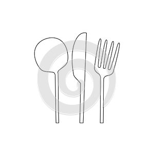 Food line icon set. Fork, spoon and knife symbol. isolated vector illustration.