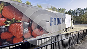 Food Lion grocery store semi truck at dock side