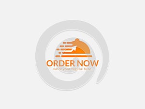 Food Logo Design Concept for delicious food, Order, Online, Delivery, Restaurant, Burger, Pizza, Green, natural, Hot, Tea, Drink.