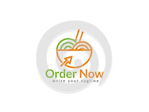 Food Logo Design Concept for delicious food, Order, Online, Delivery, Restaurant, Burger, Pizza, Green, natural, Hot, Tea, Drink.