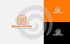 Food Logo Design Concept for delicious food, Order, Online, Delivery, Restaurant, Burger, Pizza, Green, natural, Hot, Tea, Drink.