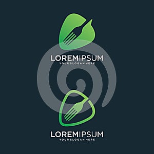 Food logo design with the concept of a spoon