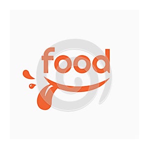 Food logo with smile. Label for food company